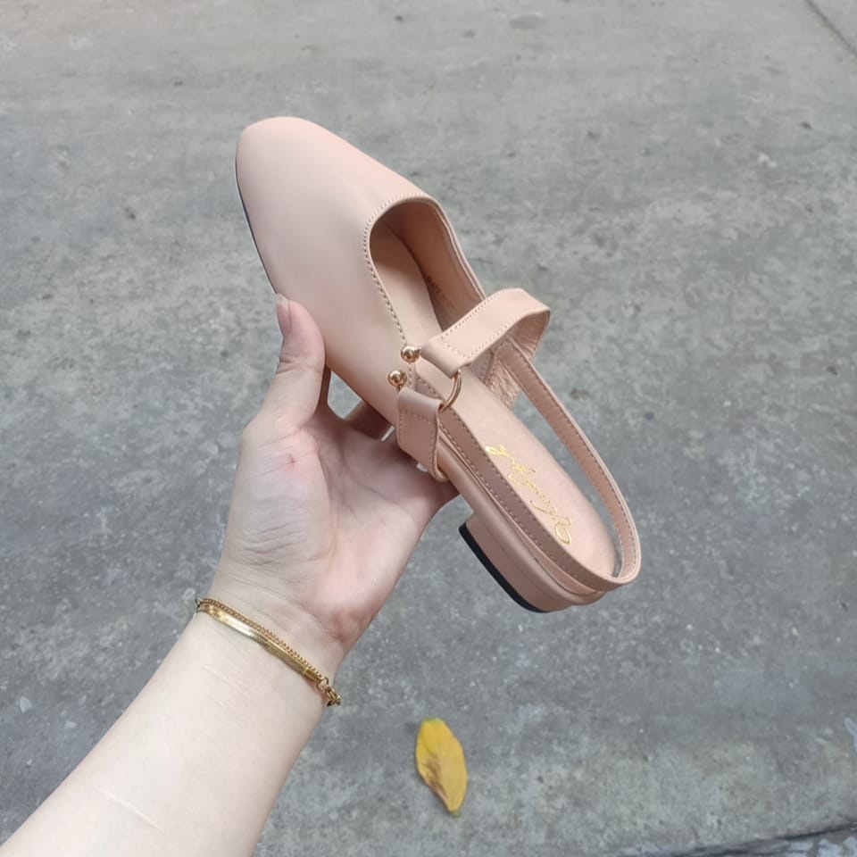 Freeship - GIày sục quai hậu nude -lẻ size3536