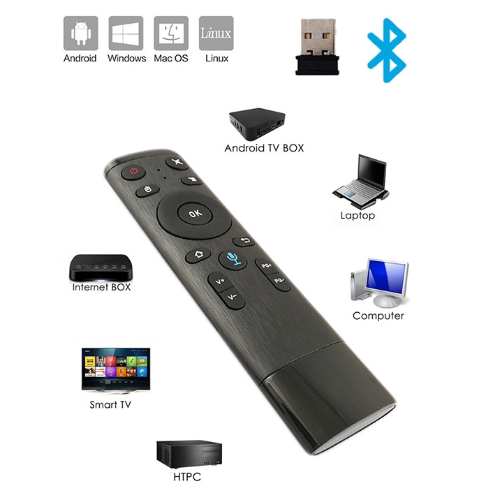 Bàn Phím Mini Không Dây Bluetooth Điều Khiển Bằng Giọng Nói Thông Dụng 2.4g Cho Tv Thông Minh