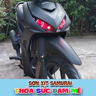 Combo sơn Samurai sơn xe máy màu đen nhám 109A