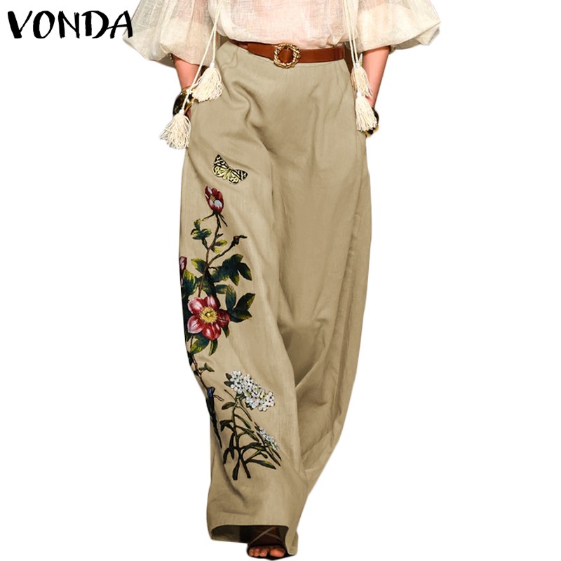 Quần Dài VONDA Ống Rộng Lưng Thun Thêu Hoa Thời Trang Nữ | BigBuy360 - bigbuy360.vn