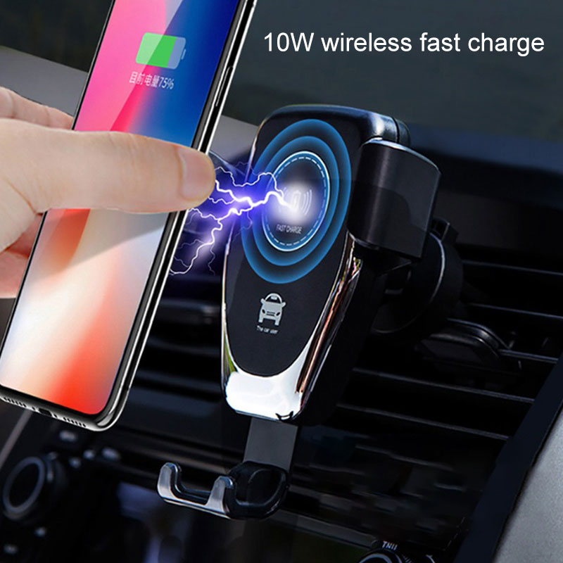 KCO QC20 Wireless Car Charger, 10W Qi Fast Charging Auto Clamping Car  Air Vent Phone Holder