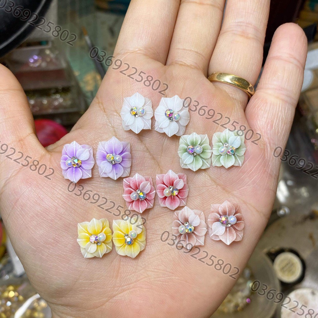 Hoa chân vẽ Ombre trang trí móng