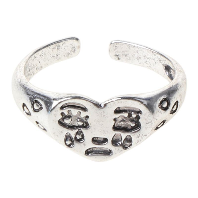 Nhẫn Đeo Tay Kim Loại Hình Trái Tim Đính Đá Thời Trang Cho Nữ