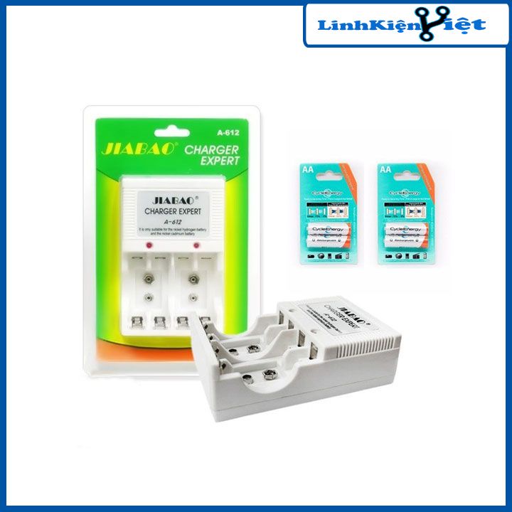 Bộ sạc pin đa năng A-612 kèm 2 pin sạc 1.5 AAA 1800mah