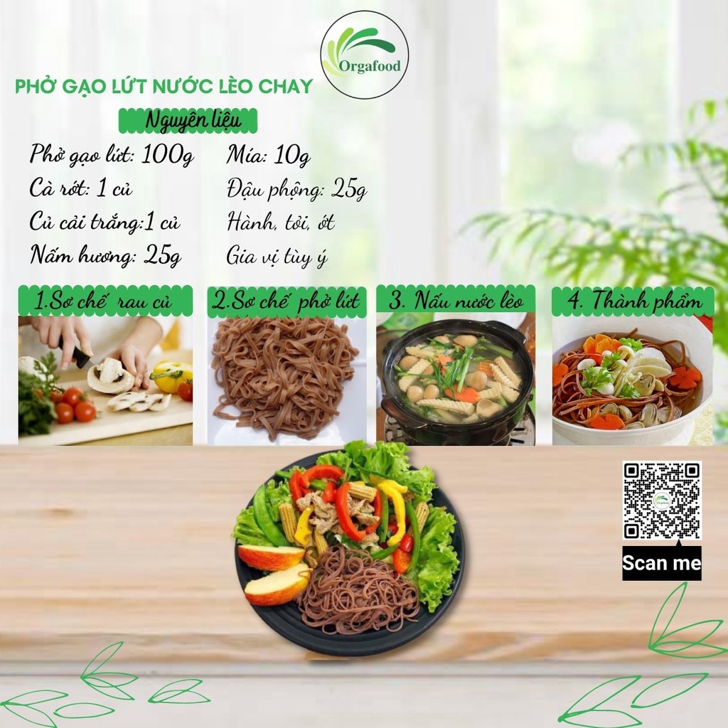 Phở gạo lứt Hoàng Minh 500gram hữu cơ EAT CLEAN thức ăn healthy giảm cân dành cho người ăn kiêng | BigBuy360 - bigbuy360.vn