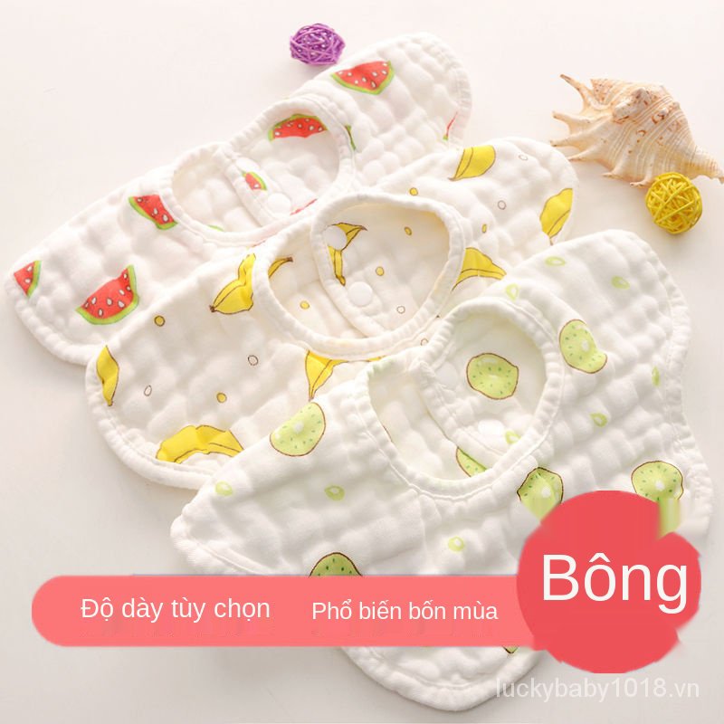 Baby Bibs Pure Cotton Absorbent Newborn360Degree Rotation Milk Spilt Prevent Baby Bib Child Gauze Bib