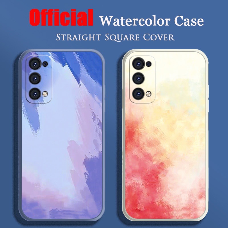 Ốp điện thoại màu nước cạnh vuông dành cho Realme 8 7 7i 6 5 Pro 5i 5s 6i Q 5G | BigBuy360 - bigbuy360.vn