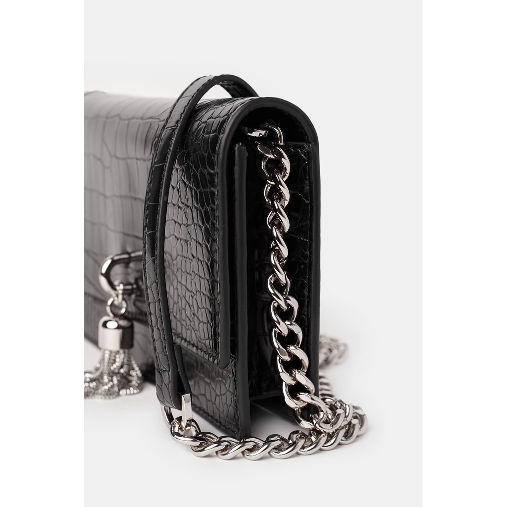 Túi xách Floralpunk Croc Tassel Bag màu đen