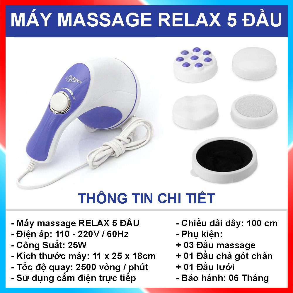 Máy massage cầm tay METAMO 6 đầu 30 cấp độ trị đau nhức toàn thân hiệu quả, súng massage cầm tay kèm 6 đầu mát xa