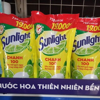 NƯỚC RỬA CHÉN SUNLIGHT CHANH TÚI 750G