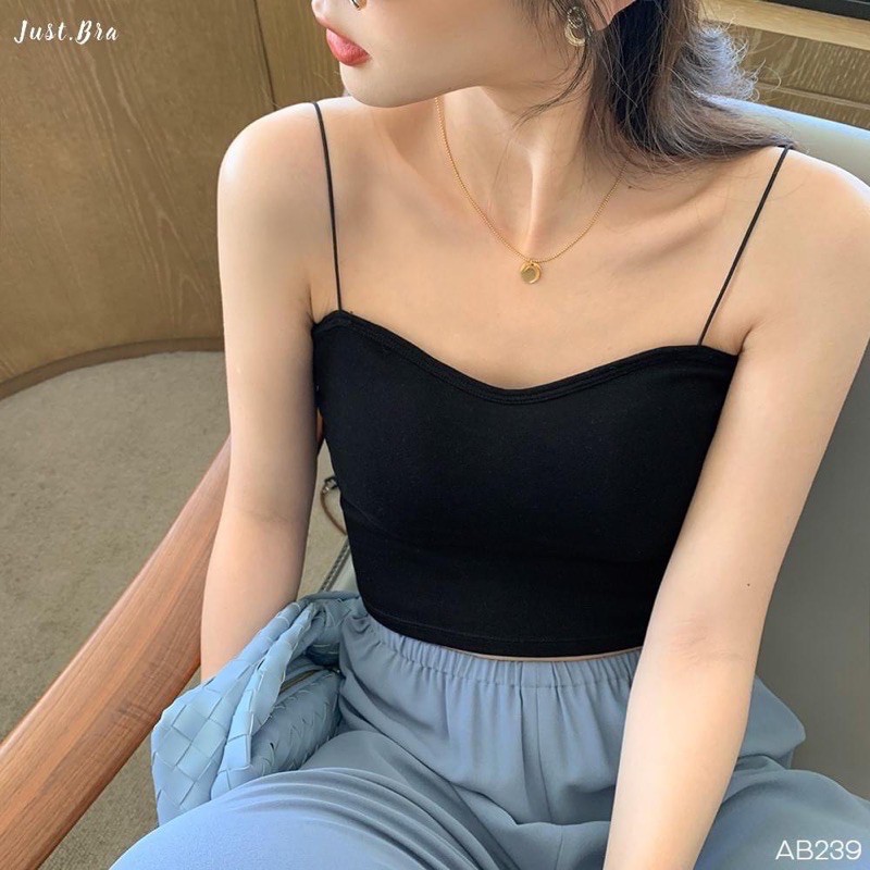Áo 2 Dây Sợi Bún Siêu Mảnh Croptop Có Đệm Ngực Thun Lửng Sexy | BigBuy360 - bigbuy360.vn