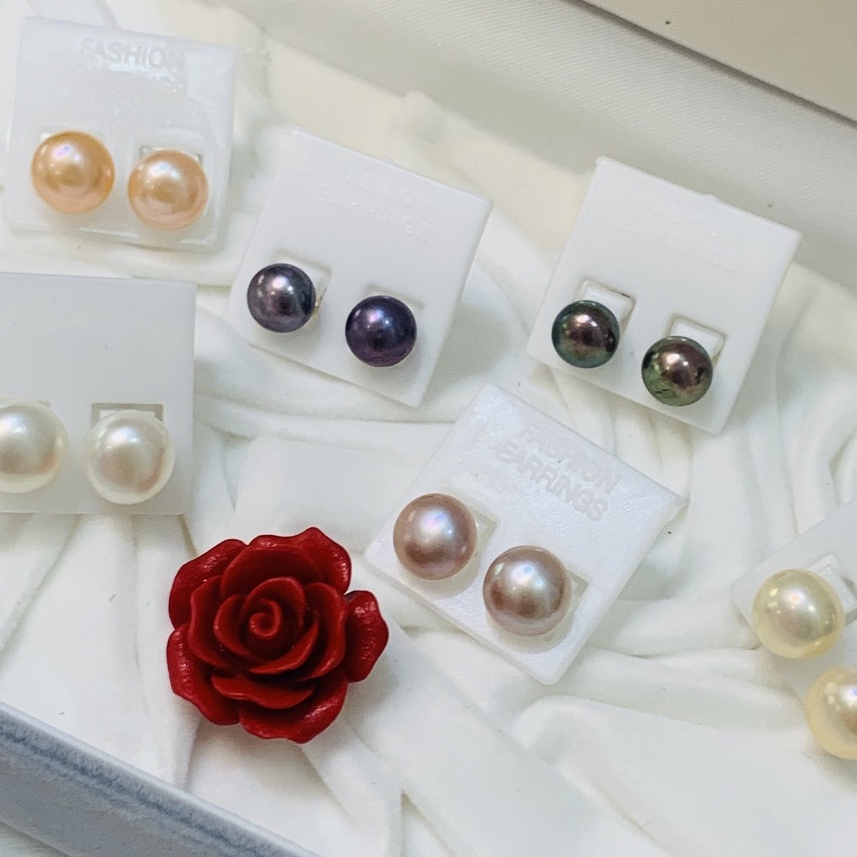 38. Bông tai nụ trai phối đồ xinh xắn | Độc lạ | Vintage Necklace|| Si Nhật | Japan | 2HAND | trang sức nhật bản