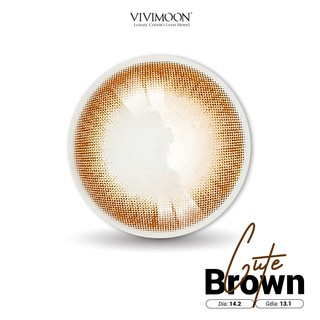Lens Cận Màu Nâu Tự Nhiên Cho Mắt Thở Vivimoon - Kính Áp Tròng Hàn Quốc Chính Hãng Cute Brown 13.1 mm