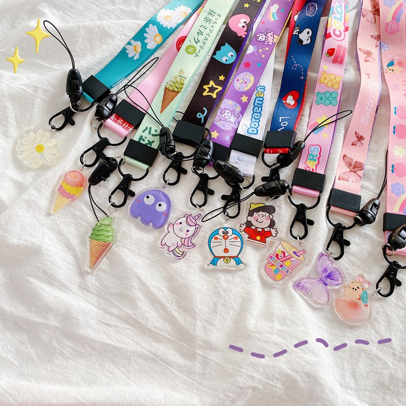 Dây Đeo Điện Thoại In Hình Hoạt Hình Tuỳ Chọn Dễ Thương