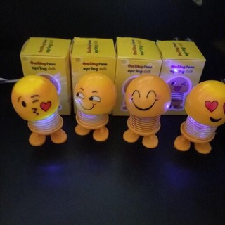 Combo 3 thú nhún Emoji lò xo có đèn nháy -TO, emoji lò xo, mặt cười nhún nhảy