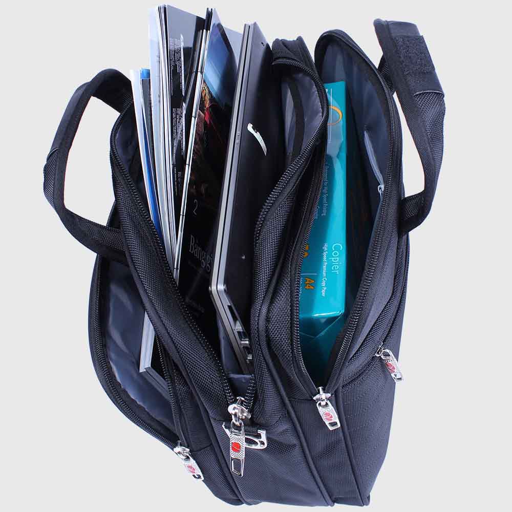 Cặp laptop thời trang nam nữ, có quai đeo chéo, chống nước Kim Long KL12 đen | BigBuy360 - bigbuy360.vn