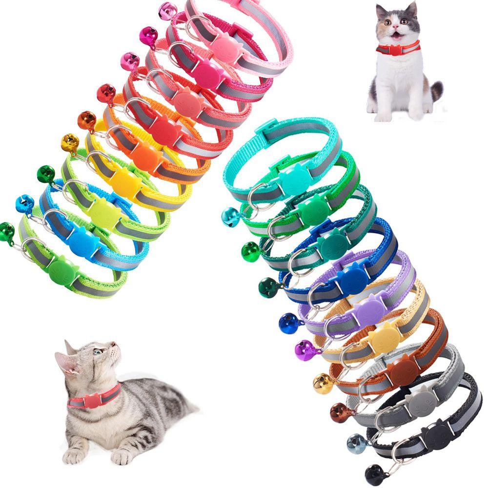 [COD] Vòng Cổ Nylon Nhiều Màu Sắc Có Chuông Phản Quang Dễ Thương Tùy Chỉnh Kích Thước Cho Mèo Cưng