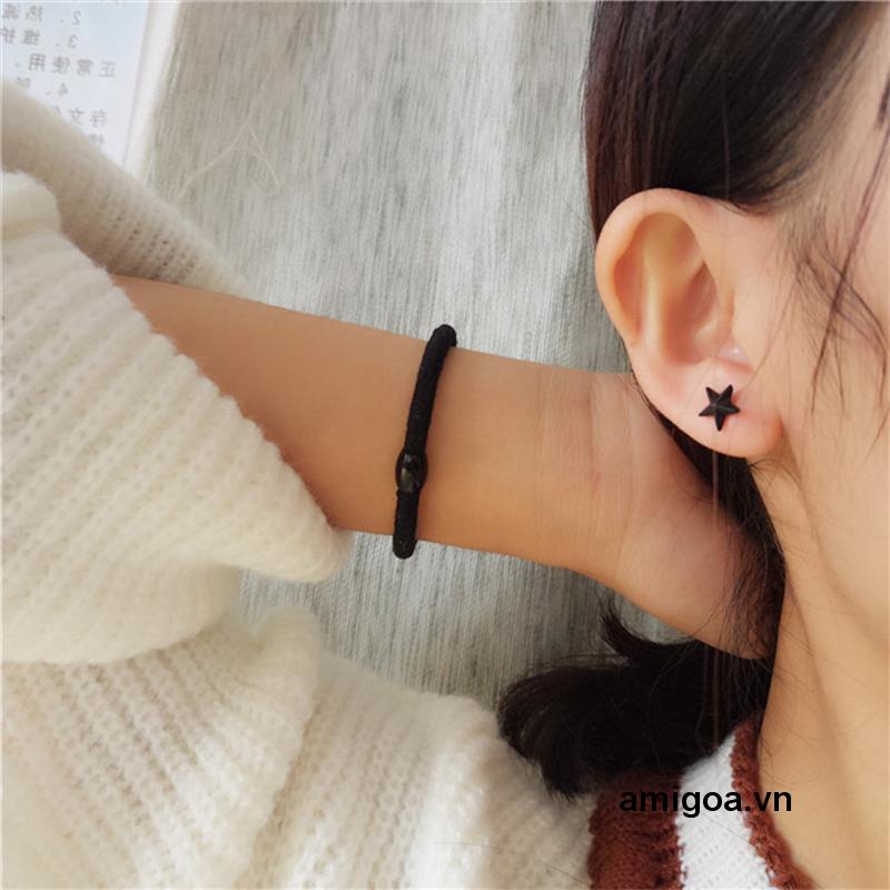 ✨✨Bông tai nụ màu đen cá tính họa tiết hành tinh/ngôi sao hợp thời trang cho nữ