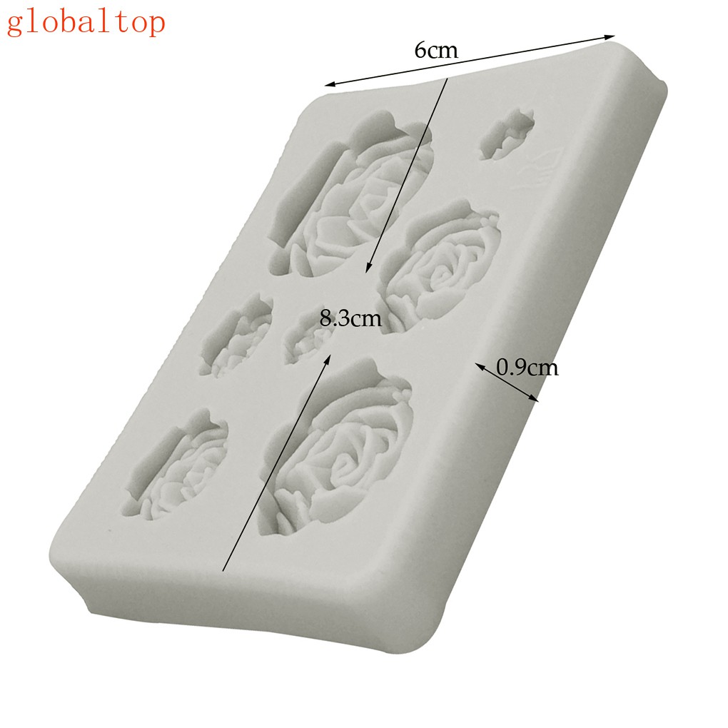 Khuôn Silicon Làm Bánh Tạo Hình Hoa Hồng 3d