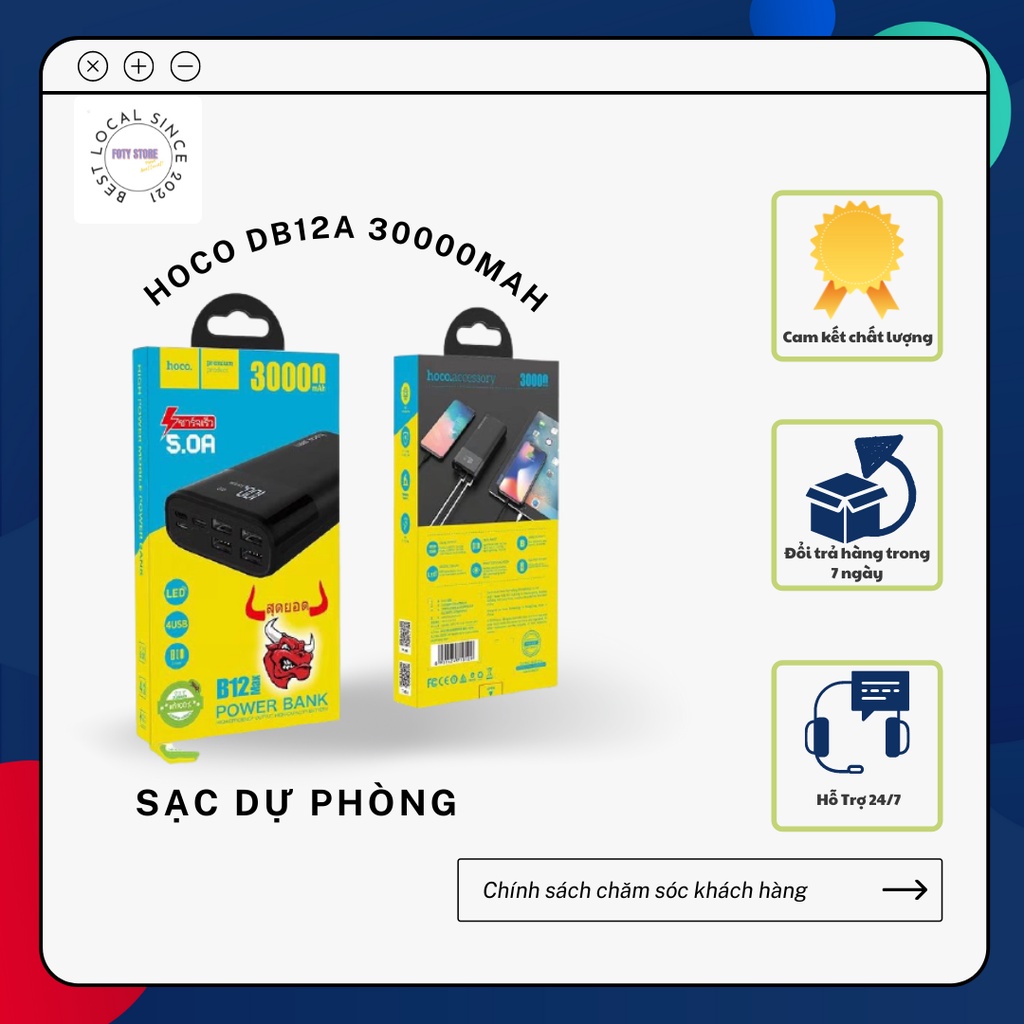 Pin sạc dự phòng 30.000 mAh Hoco B12 Max