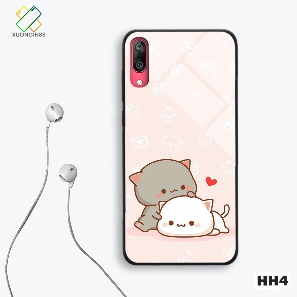 Ốp lưng Huawei Y7 Pro 2019 kính cường lực hoạt hình cưng xỉu