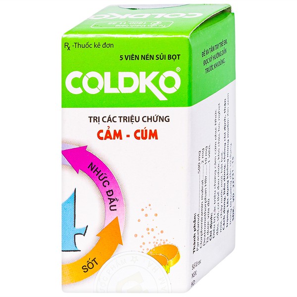 Viên Sủi Vị Cam Coldko hộp 5 viên