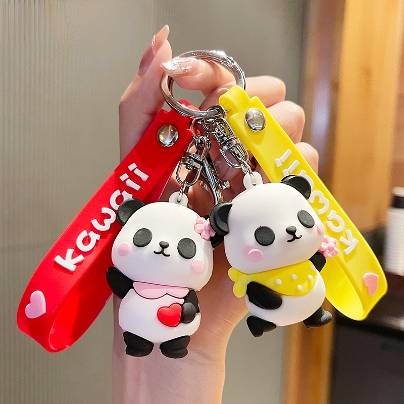 Móc Khóa Hình Gấu Trúc Dễ Thương Bằng Cao Su Mềm