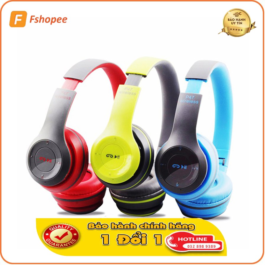 Tai nghe Chụp Tai bluetooth 4.2 P47 có khe cắm thẻ nhớ - Âm Thanh Đỉnh Cao