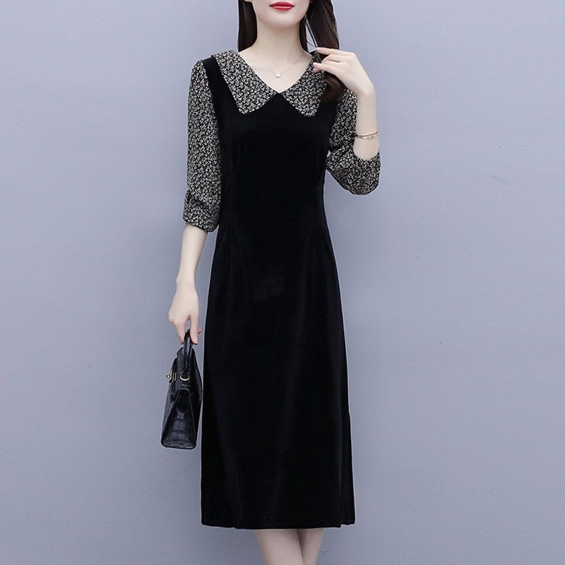 L86 Đầm nhung voan lụa Hàn Quốc mềm mịn không sùi không bị bai điệu đà hàng Quảng Châu cao cấp