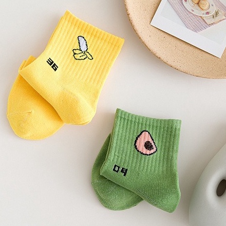 Vớ Cotton Đa Dạng Mẫu Mã - Tất Nữ Mùa Đông Mang Ấm Cho Chân Hình Trái Cây Nhiều Màu Sắc