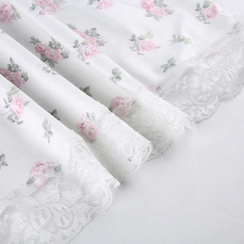 DUNEA Đầm hai dây hở lưng họa tiết hoa ngọt ngào thời trang dành cho nữ