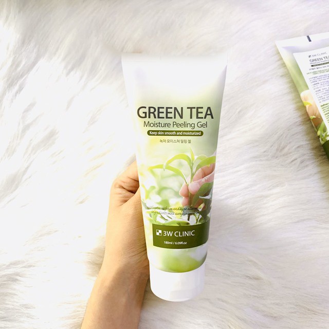 Gel Tẩy Tế Bào Chết 3W Clinic Green Tea Moisture Peeling Gel 180ml