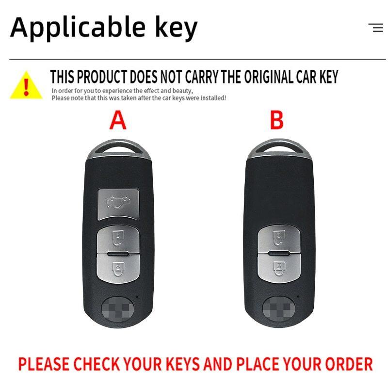 Vỏ bọc chìa khóa điều khiển từ xa bằng da và hợp kim kẽm cho Mazda 2 3 6 Axela Atenza CX5 CX7 CX8 CX9