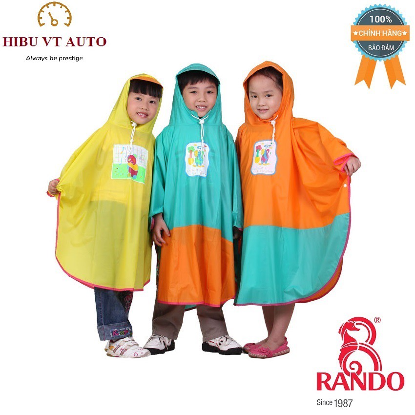 Áo mưa bướm trẻ em Rando CPPM-07 size 2 dành cho bé có chiều cao 0.9 – 1.05m