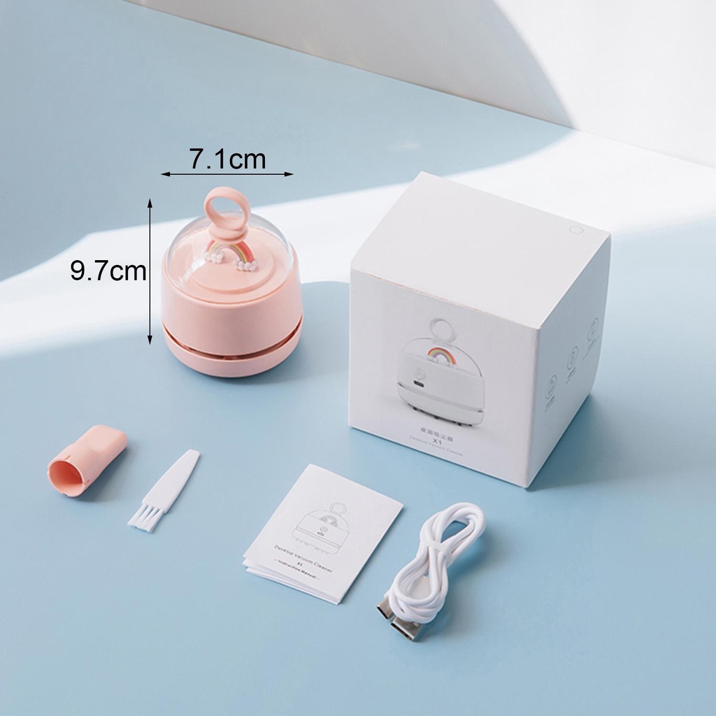 ZAIJIE24 Máy Hút Bụi Mini Để Bàn Màu Cầu Vồng Dễ Thương