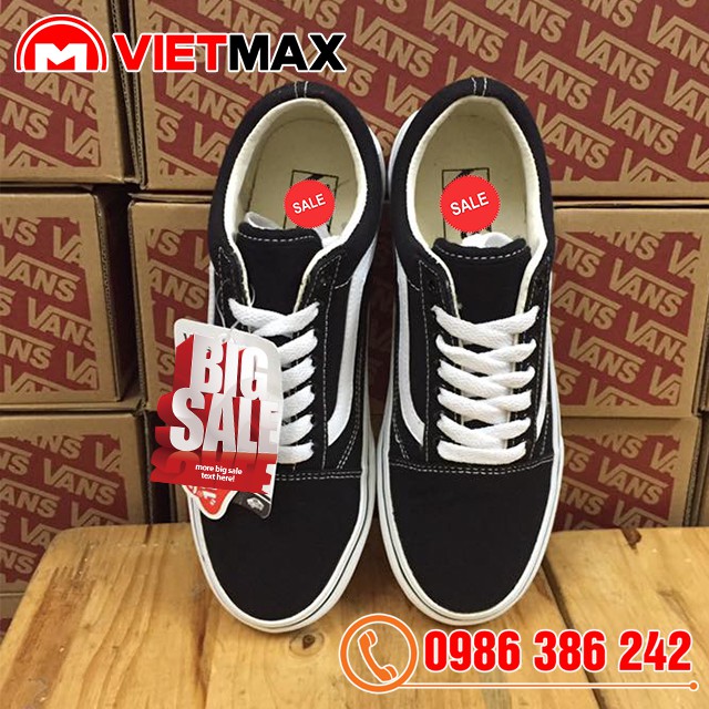[Kèm Box] Giày Vans Thấp Cổ Đen Trắng Nam Nữ