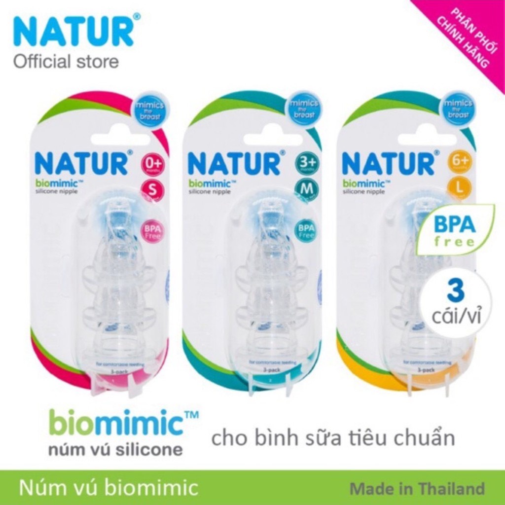Núm vú Silicon Natur Biomimic Size S/ M/ L -