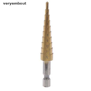 【ut】 3-12mm Coated Stepped Drill Bits Hex Handle Drill Bit Metal Drilling Power Tool .