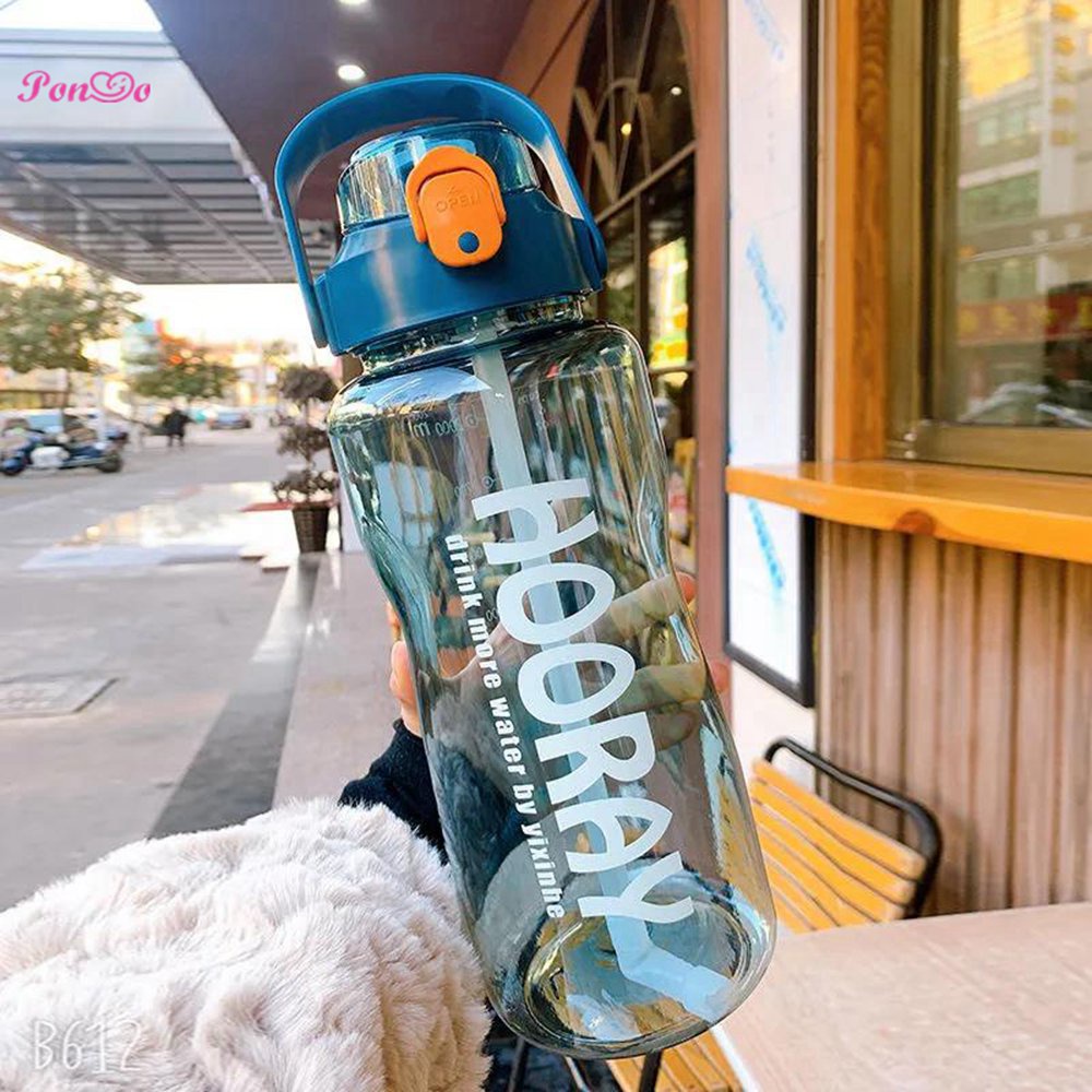 Bình nước thể thao không chứa BPA dung tích 1500/ 2000ml có ống hút tiện dụng