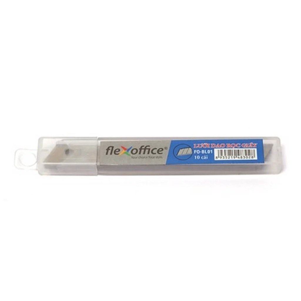 Hộp 10 lưỡi dao rọc giấy Flexoffice FO-BL01