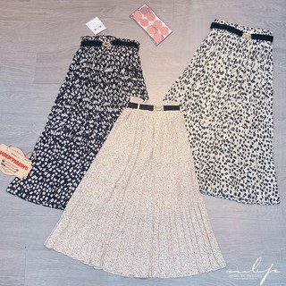 Chân váy midi hoa ly nhỏ