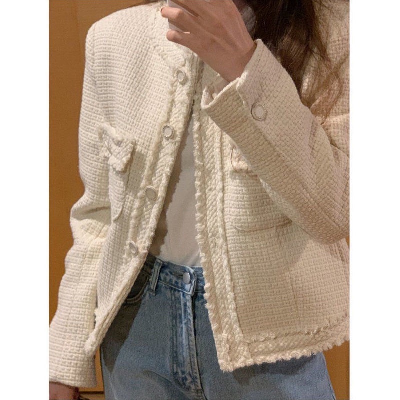 Áo Khoác Dạ Tweed Trắng Đen Cho Nữ Mùa Đông Thời Trang Hàn Quốc Công Sở Siêu Xinh Chali AD010 | BigBuy360 - bigbuy360.vn