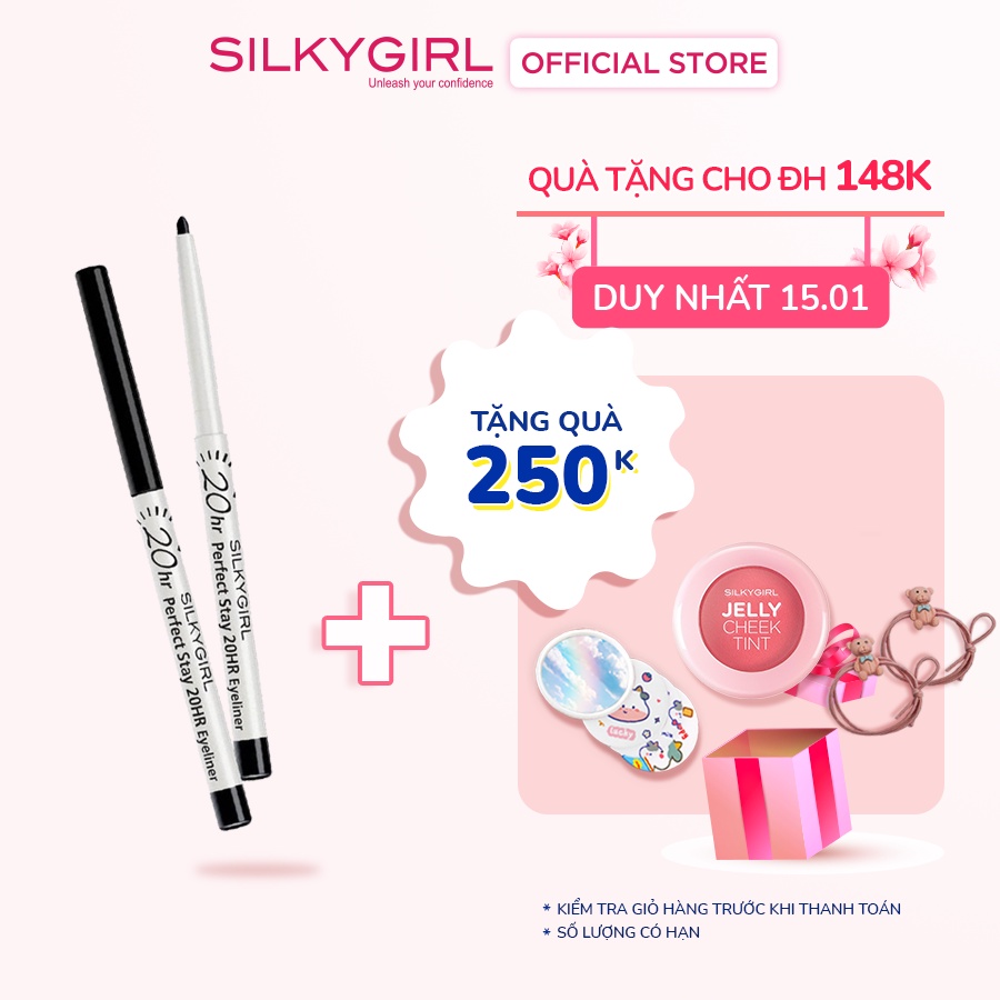 Chì Kẻ Viền Mắt Silkygirl Perfect Stay 20HR Eyeliner 0.28g