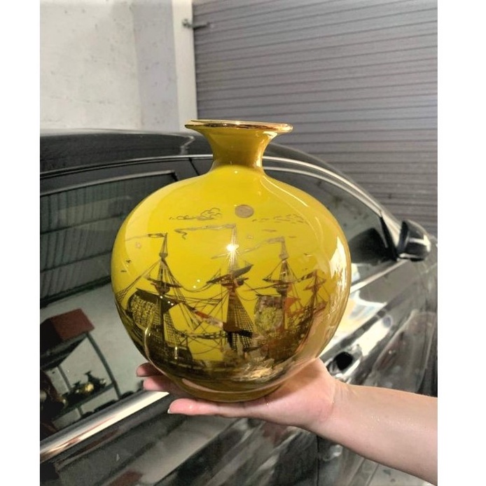 Bình hút lộc bình hút tài lộc hấp vàng Thuận buồm xuôi gió gốm sứ bát tràng làm quà tăng khai trươn