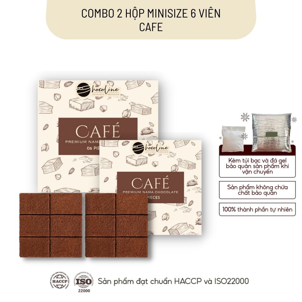 Combo 2 Hộp Mini - Vị Cafe Socola Tươi Nama Nguyên Chất Chocolate - 12 Viên (190gram)