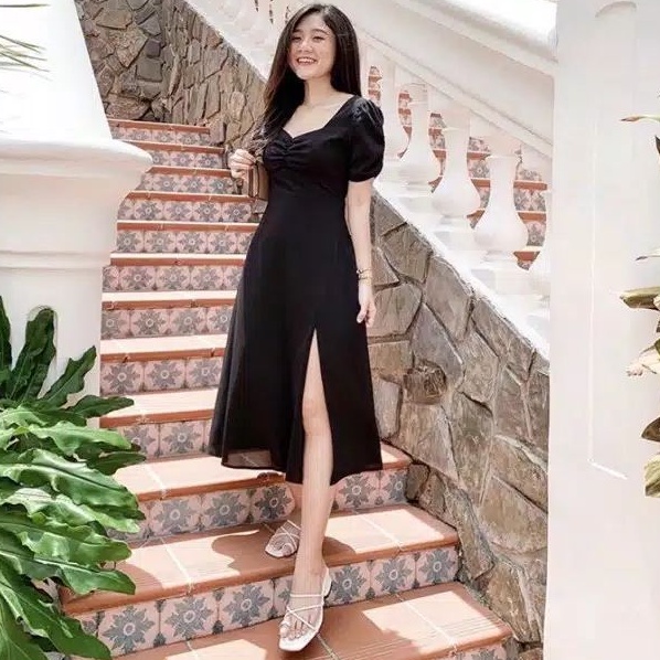 Đầm maxi Hàn Quốc Nhập Khẩu Phong Cách vintage Hàn Quốc Cao Cấp Nhập Khẩu Từ Hàn Quốc maxy