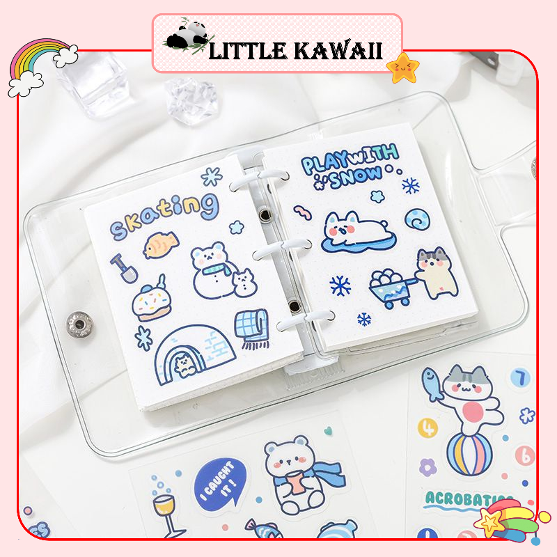 Hộp 100 tấm sticker hình dán trang trí dễ thương cute