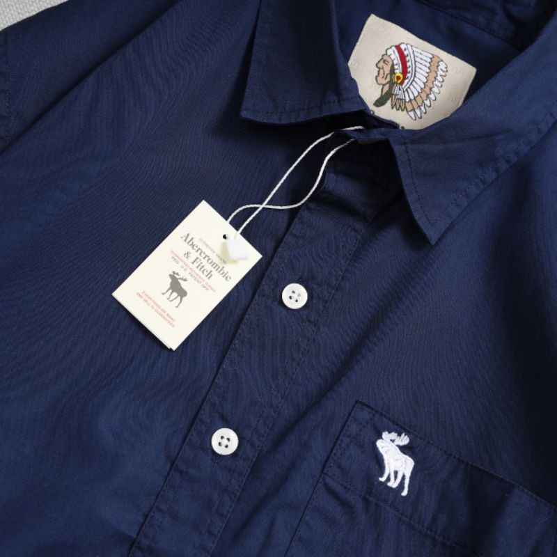 Áo sơ mi nam trơn công sở dài tay cotton màu xanh đen