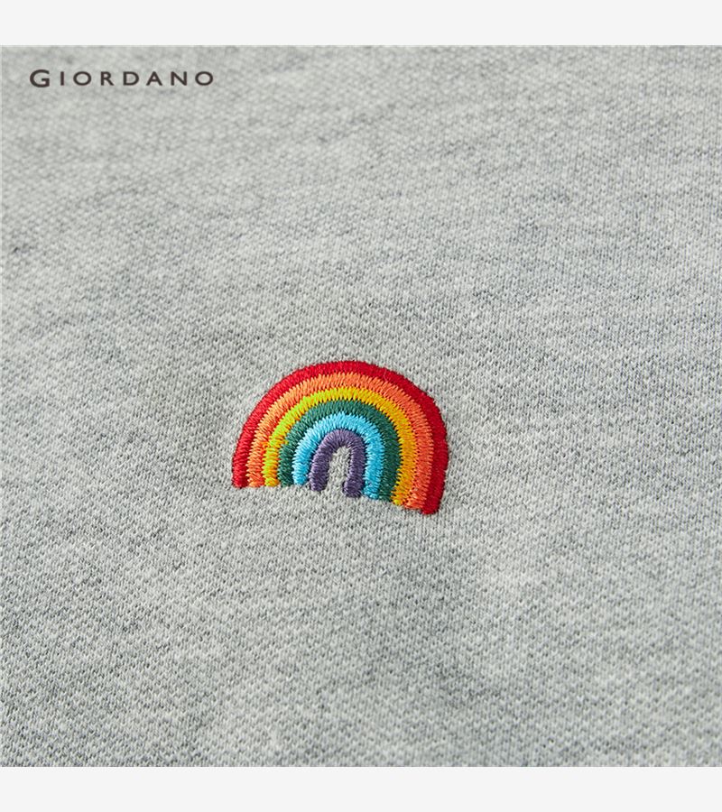 Áo thun polo GIORDANO 05311381 dáng rộng thêu họa tiết dành cho nữ  | BigBuy360 - bigbuy360.vn