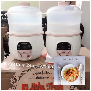 NỒI NẤU CHÁO CÁCH THUỶ BEAR 0.8L ( KÈM LỒNG HẤP)